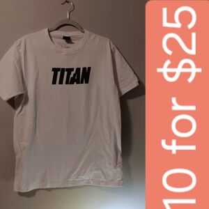 Titan Men's White Graphic Crewneck T-Shirt